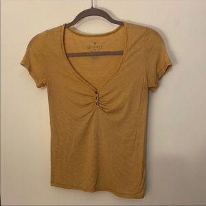 American Eagle Soft & Sexy V-Neck Tee Mustard
